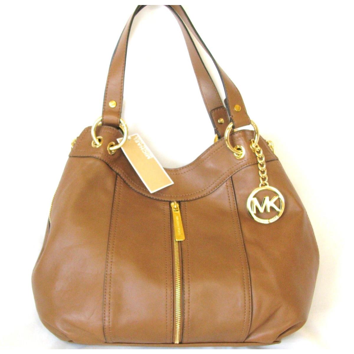New-michael Kors MD Moxley Luggage Brown Leather Tote Purse Shoulder+hand Bag