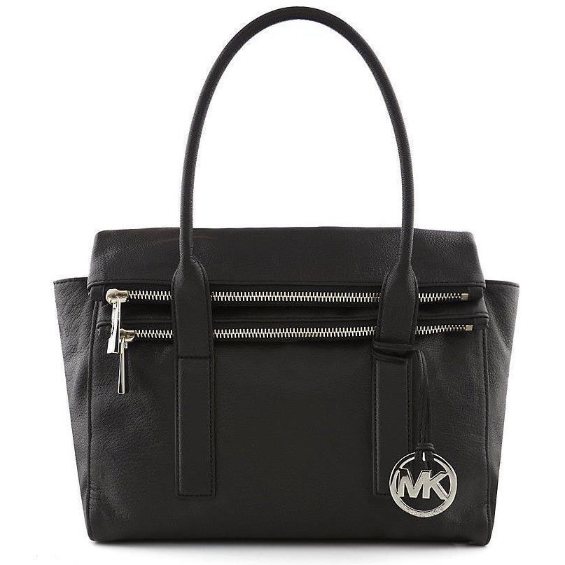 Michael Kors Tippi Black Leather Large Satchel Purse Hand+dust Bag