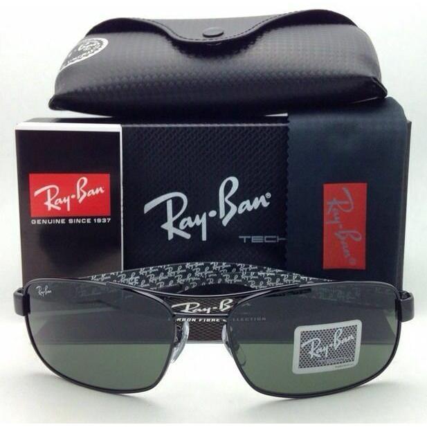 Ray-ban Tech Series Sunglasses RB 8316 002 62-18 Black Aviator Frame W/green