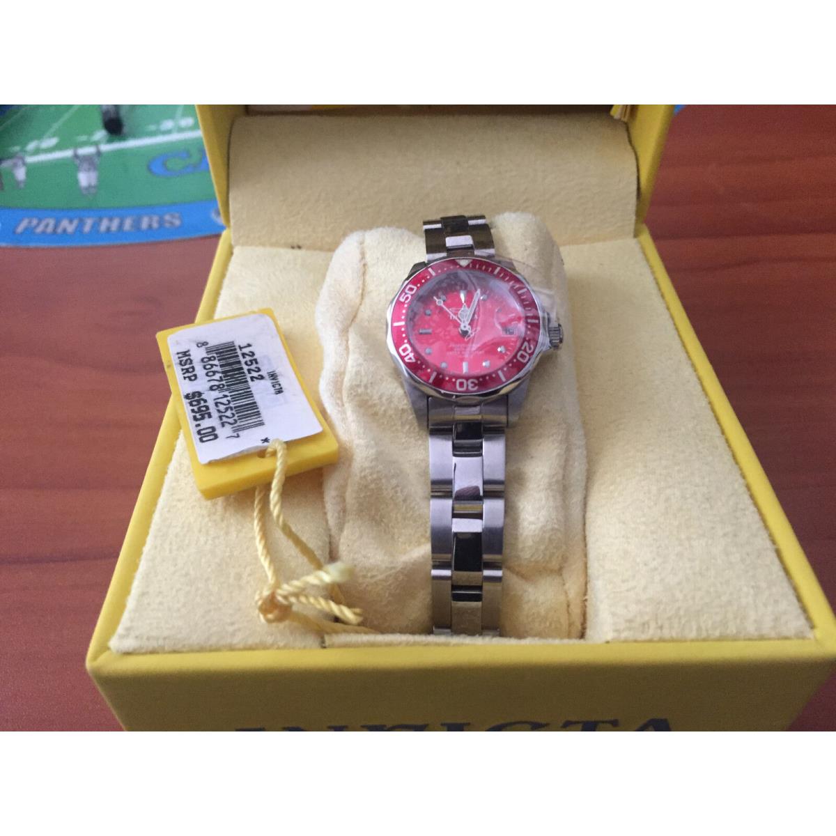 Invicta Quartz Working Wrist Watch Water Resistant Red Silver