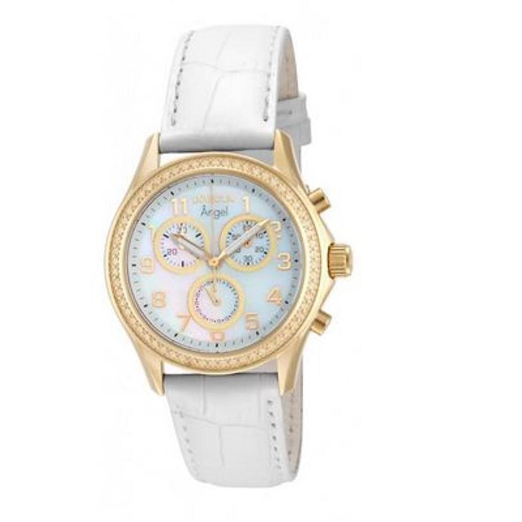 Invicta 12990 Womens Angel Quartz Chronograph Stainless Steel Strap Watch