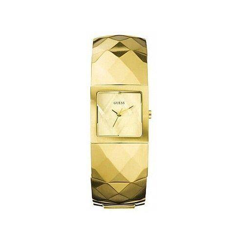 New-guess Gold Tone S/steel Pyramid/diamond Cut/style Bangle WATCH-W15529L1