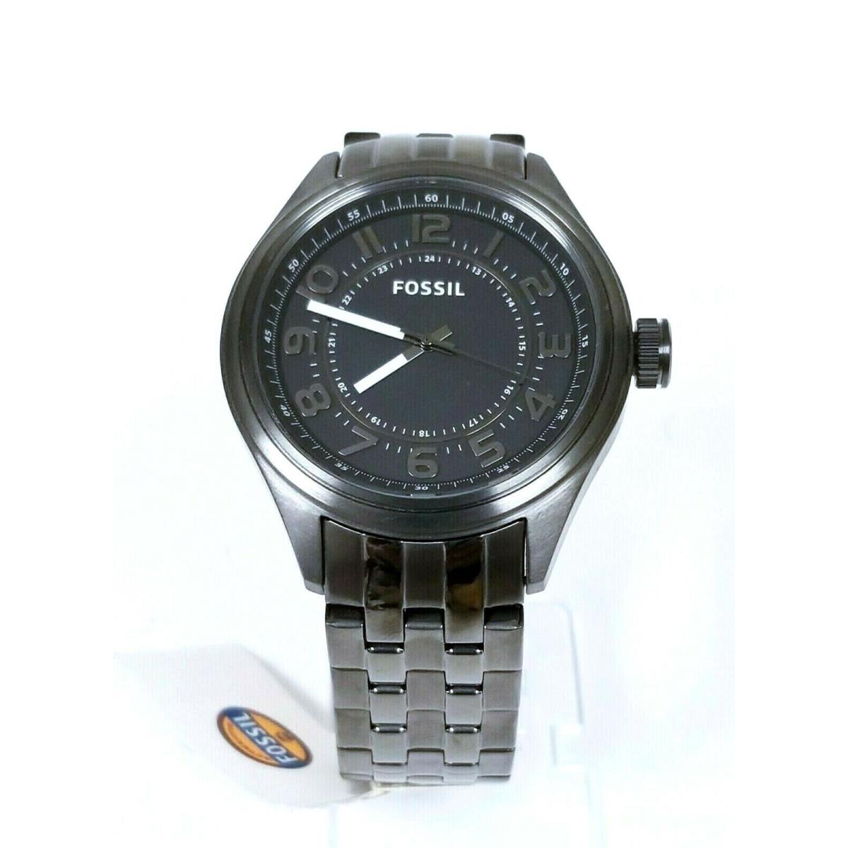 Fossil Asher Gunmetal Gray Tone Bracelet Large Display Watch BQ1040