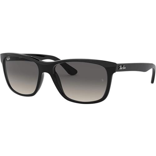 Ray-ban Men`s RB4181 Square Sunglasses Black/light Grey Gradient Dark Grey 57