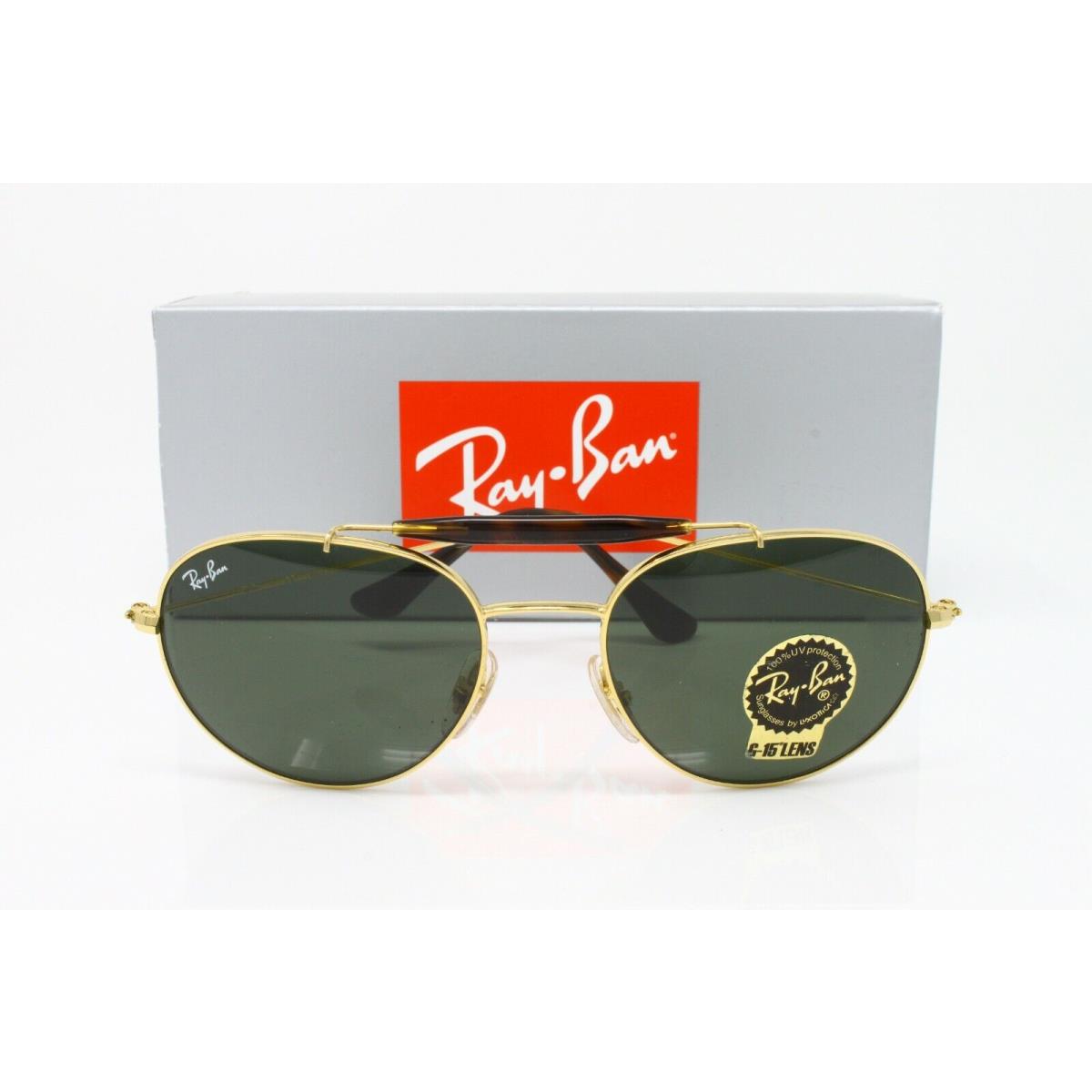 Ray Ban Sunglasses Round RB3540 001 Gold w/ G-15 Green Lens