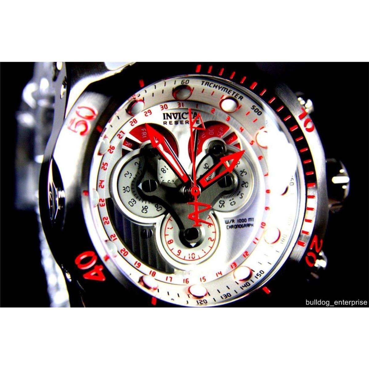 Men Invicta Reserve Venom Swiss Movt Master Calendar White Chronograph Watch
