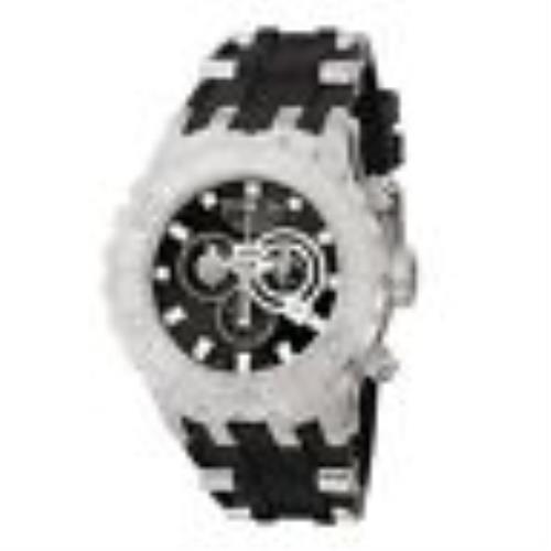 Swiss Invicta 6903 Reserve Subaqua Specialty Chronograph Watch 3-Slot Dive Case - Black Dial, Black Band