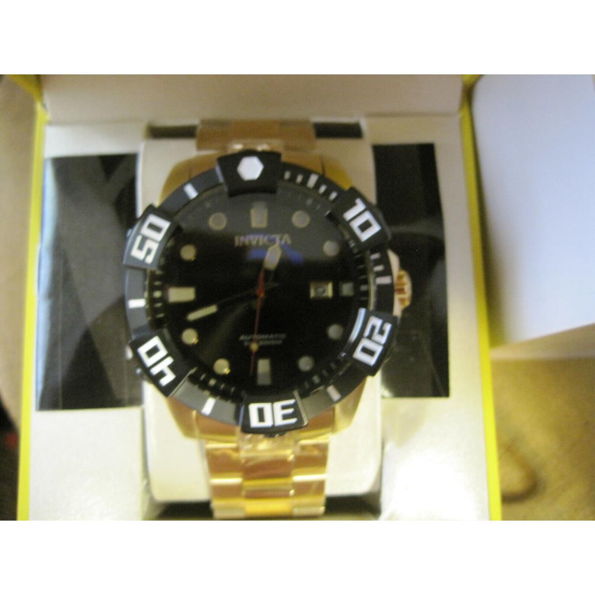 `Hbx104 Mans Gold Plate 24J Invicta Grand Diver Automatic Watch