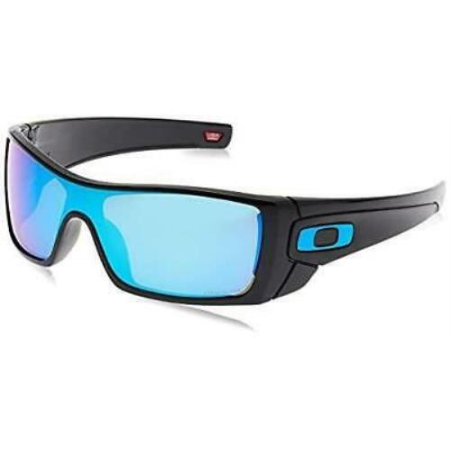 Oakley Batwolf Polished Black/prizm Sapphire Shield Men`s 27mm Sunglasses - Polished Black/Prizm Sapphire, Frame: Black, Lens: Blue