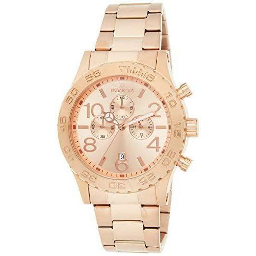 Invicta Men`s 1271 Specialty Chronograph Rose Dial 18k Rose Gold Ion-plated