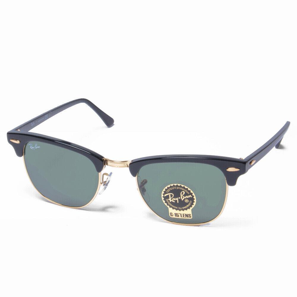 Ray-ban Sunglasses Clubmaster RB3016 W0365 Black/green Classic 49mm Nonpolarized - Black Frame, Green Classic G-15 Lens