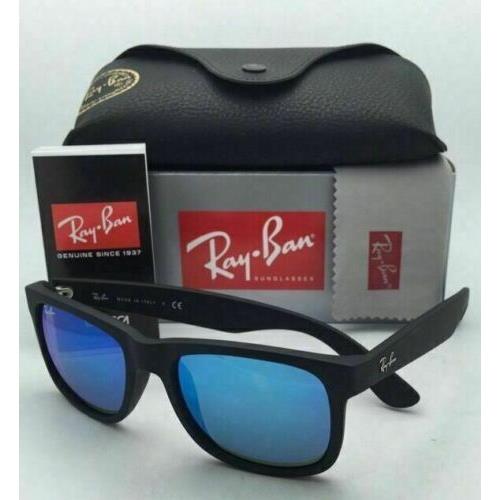 Ray-Ban sunglasses JUSTIN - Black Rubber Frame, Blue Mirror Lens 8