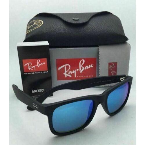 Ray-Ban sunglasses JUSTIN - Black Rubber Frame, Blue Mirror Lens 10