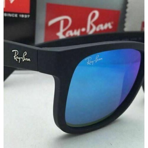 Ray-Ban sunglasses JUSTIN - Black Rubber Frame, Blue Mirror Lens 5
