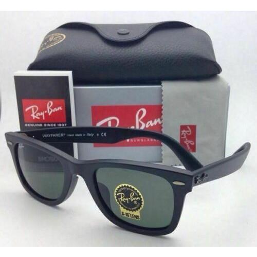Ray-Ban sunglasses WAYFARER - Matte Black Frame, Crystal Green Lens 8