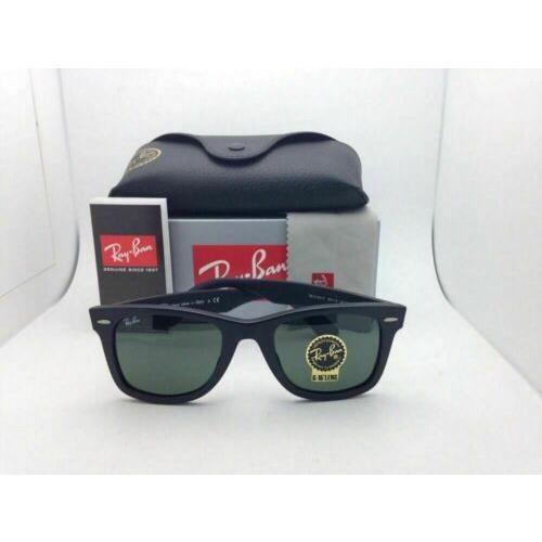 Ray-Ban sunglasses WAYFARER - Matte Black Frame, Crystal Green Lens 9