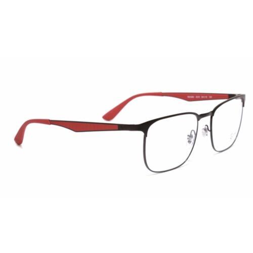 Ray-ban Rx-able Eyeglasses RB 6363 3018 54-18 Black Frames Matte Red Rubber - Black & Red, Frame: Black with red temple tips & nose pads, Lens:
