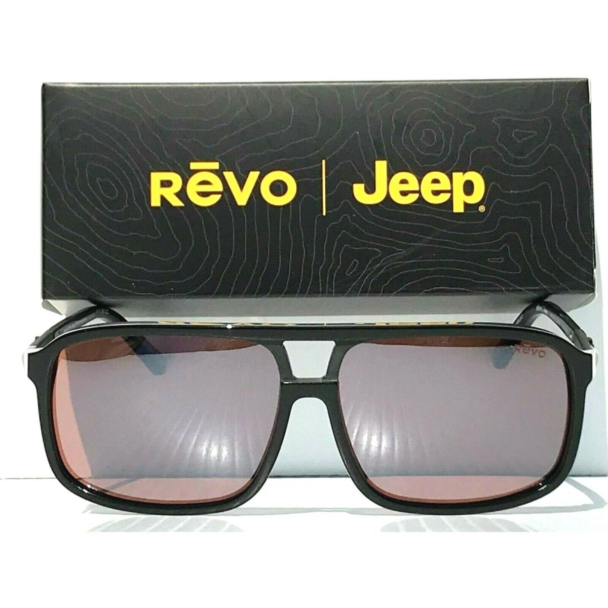 Jeep Revo Desert Black 60mm Pilot Polarized Rose Golf Drive Sunglass