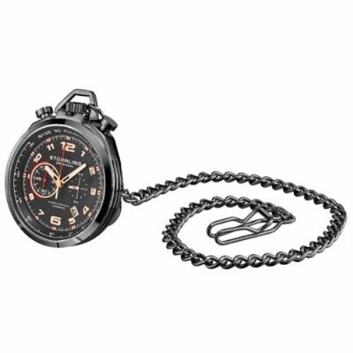 Stuhrling 990 05 Torero Quartz Chronograph Mens Black Pocket Watch