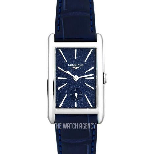 Longines Dolcevita Blue Dial and Leather Strap Watch L5.512.4.93.2 - Dial: Blue, Band: Blue