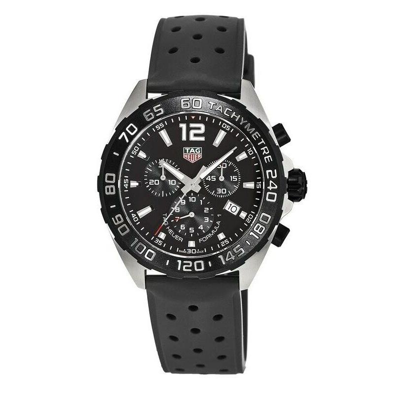 Tag Heuer Formula 1 Quartz Chronograph Black Men`s Watch CAZ1010.FT8024 - Face: Black, Dial: Black, Band: Black