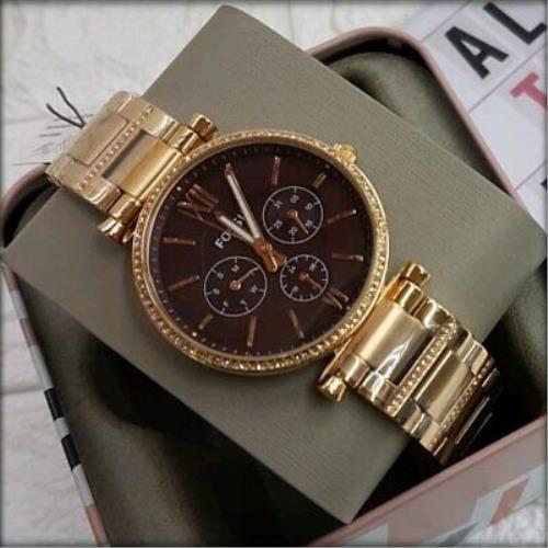Women`s Fossil Carlie Multifunction Rose Gold-tone Stainless Steel Watch ES4660