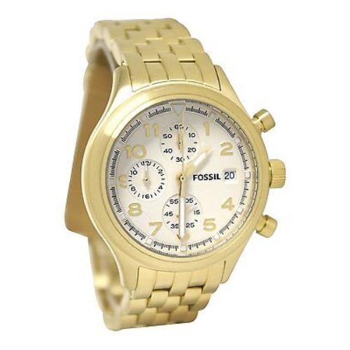 Fossil Womens Compass Stainless Steel Watch Gold-tone JR1434