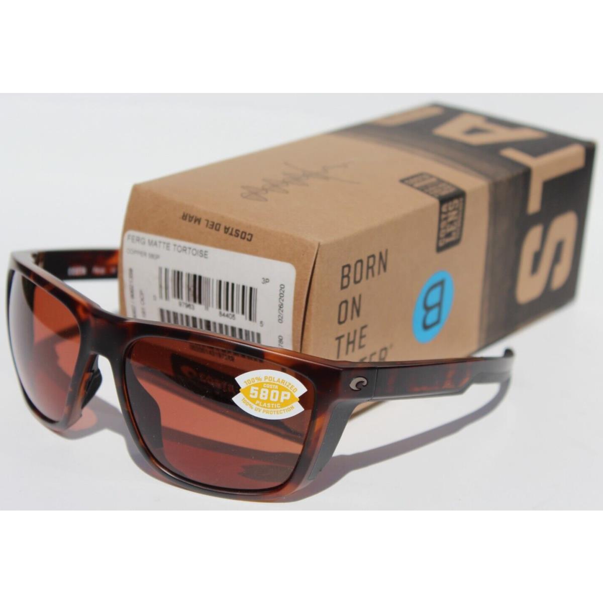 Costa Del Mar Ferg Polarized Sunglasses Matte Tortoise/copper 580P - Frame: Brown, Lens: Orange