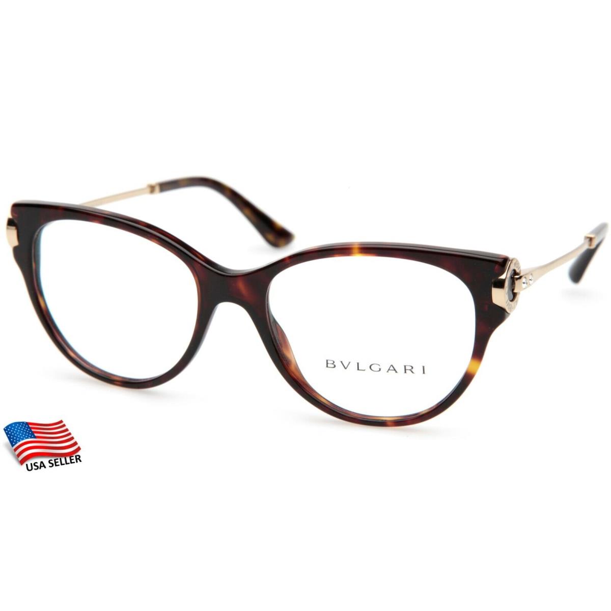 Bvlgari 4144-B 504 Havana Eyeglasses Glasses 52-17-140 B43mm Italy