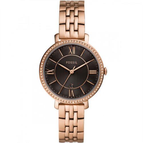 Fossil Women`s Jacqueline Three-hand Rose Gold-tone Stainless Steel Watch ES4723