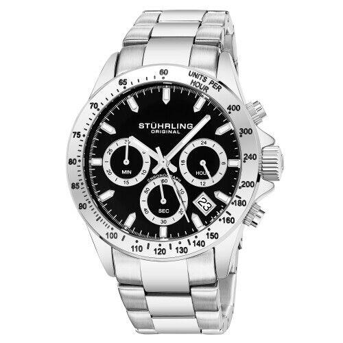 Stuhrling 3960 1 Quartz Chronograph Date Stainless Steel Bracelet Mens Watch