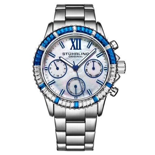 Stuhrling 3959 1 Quartz Chronograph Mother of Pearl Bracelet Womens Watch