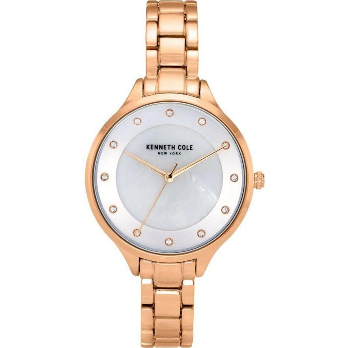 Kenneth Cole KC50940002 Ladies Dress Rose Gold-tone Crystal Accented Dial 30m