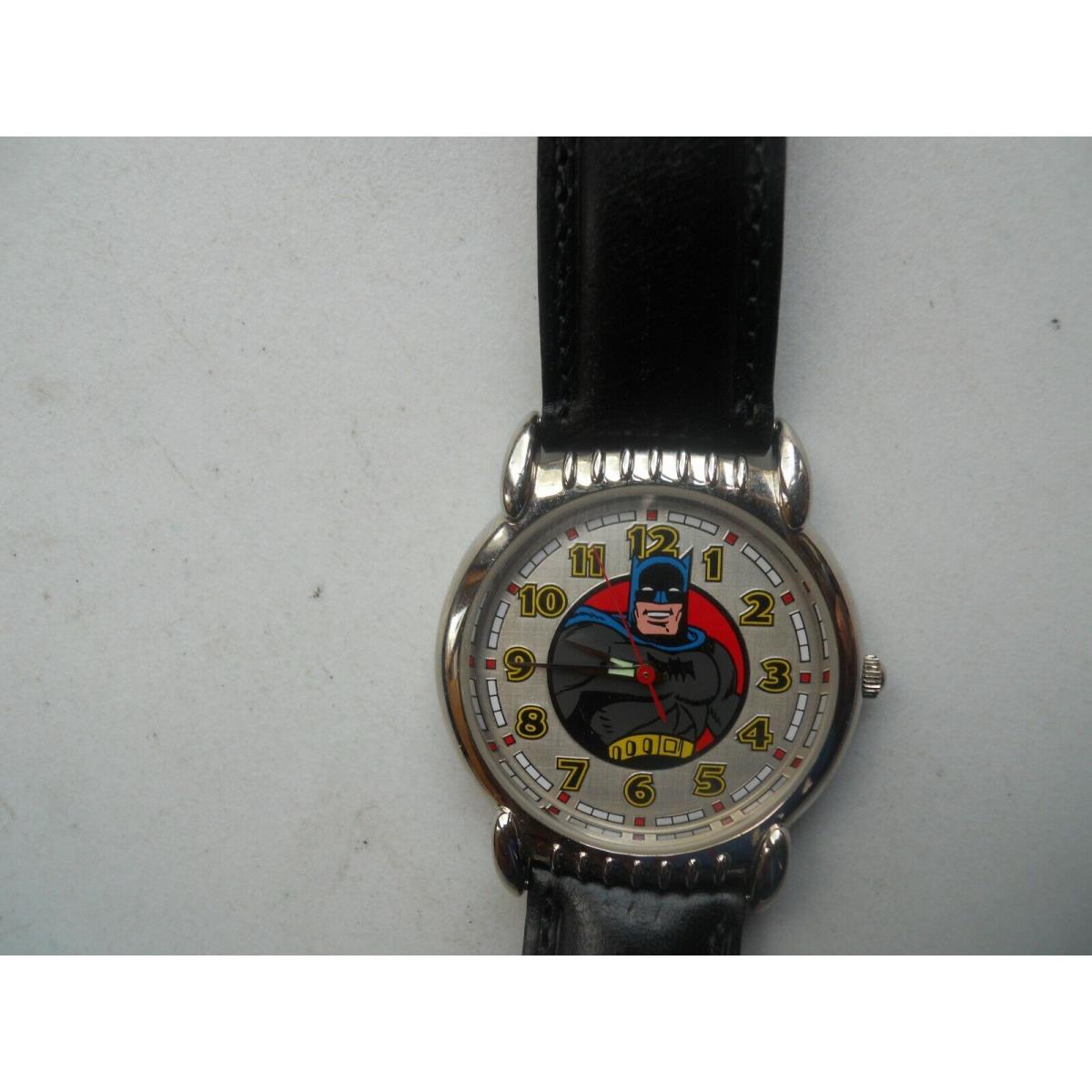 Batman Black Leather Fossil Watch.quartz Battery W- Resistant Watch.Li-1034