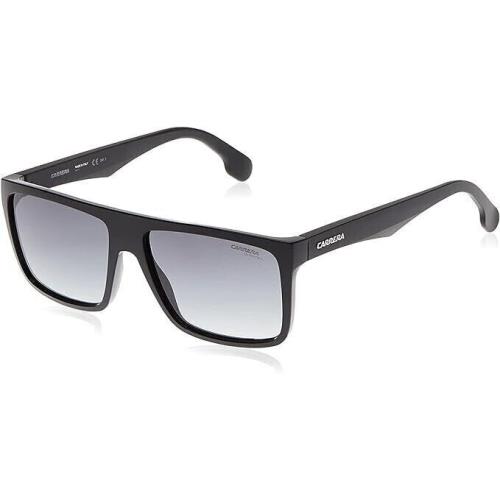 Carrera Plastic Rectangle Sunglasses 5039/S 0807/9O Black/grey Gradient 58mm