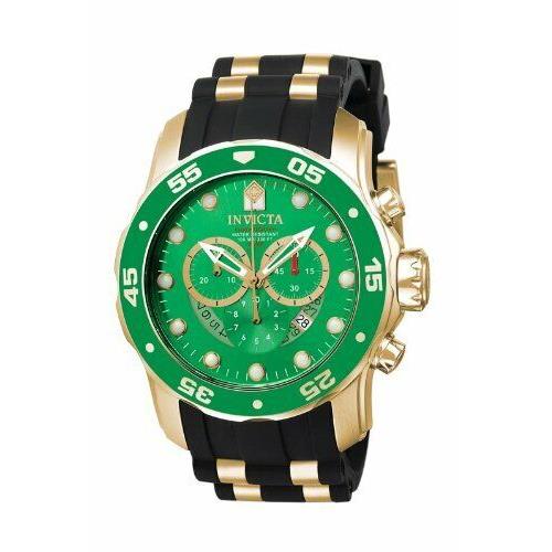 Invicta Men`s 6984 Pro Diver Collection Chronograph Green Dial Black Watch