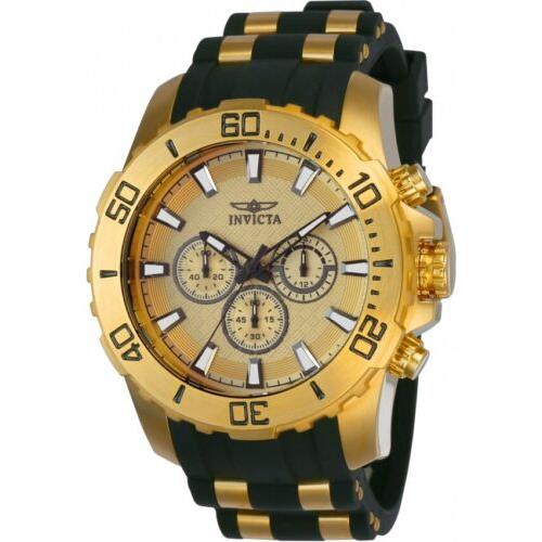 Invicta Men`s Stainless Steel Case Analog Quartz Silicone Strap Watch 22558