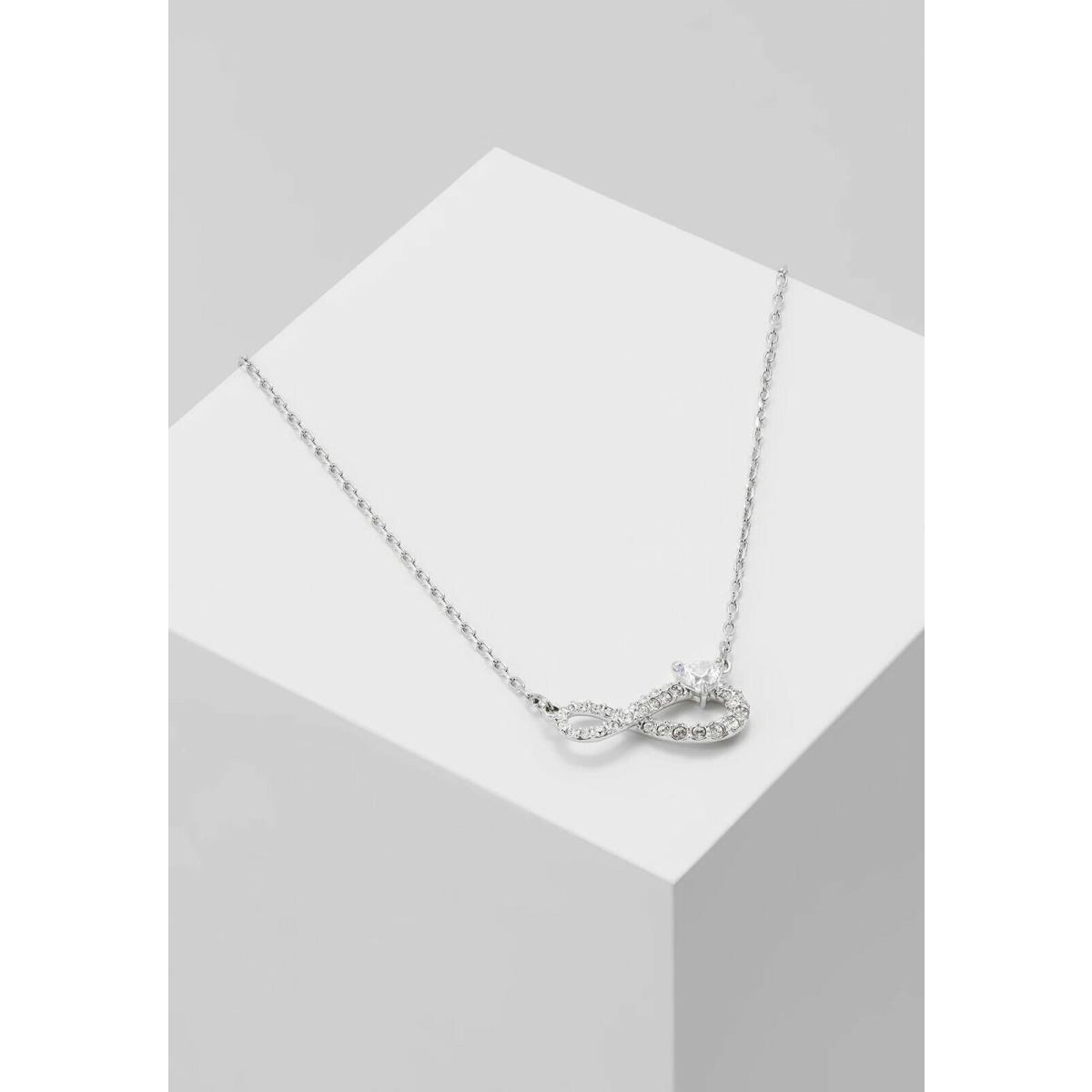 Gift Box Swarovski 5520576 Rhodium Crystal Infinity Pendant Chain Necklace