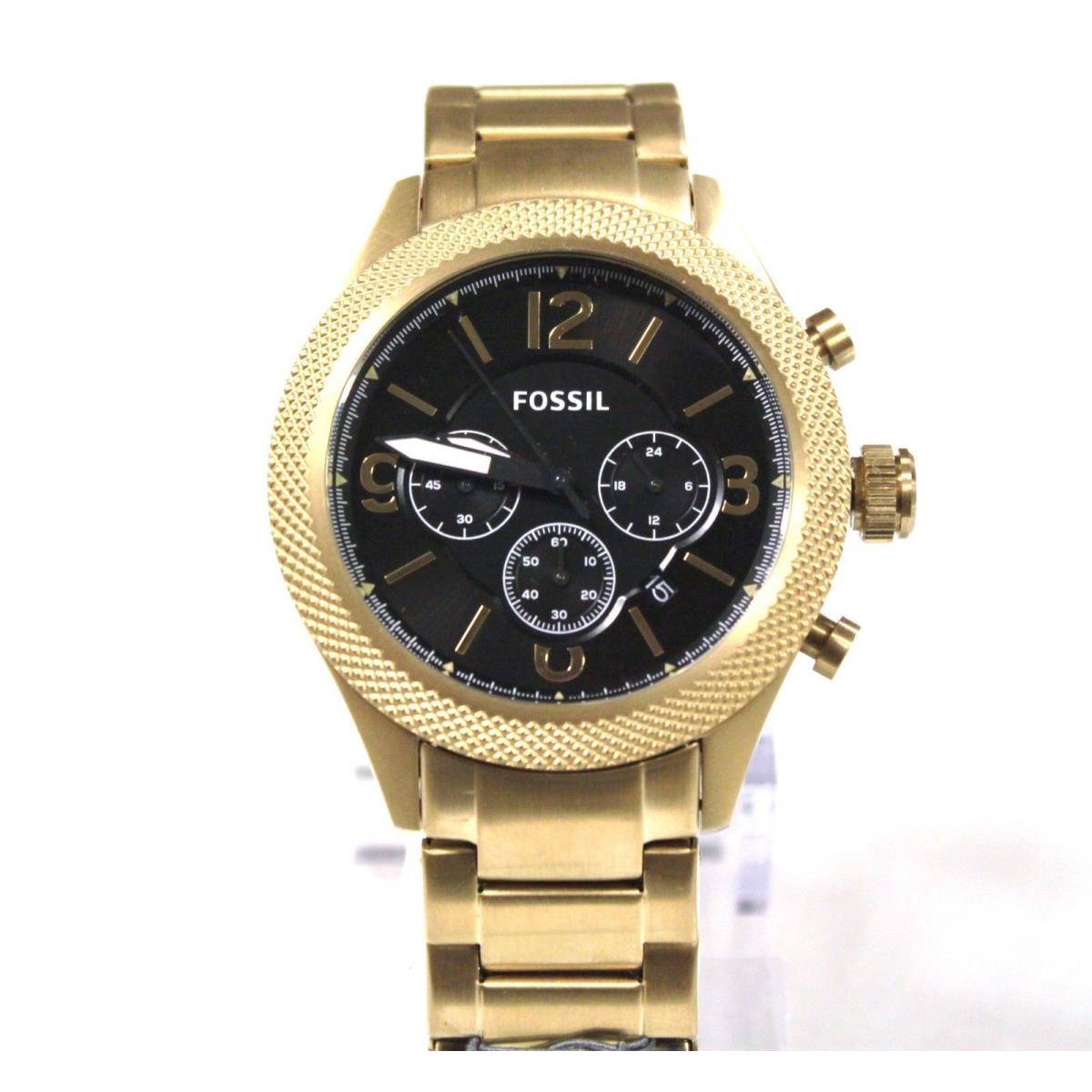 Fossil Antique Gold Tone Stainless Steel Chronograph Bracelet Watch BQ2110IE