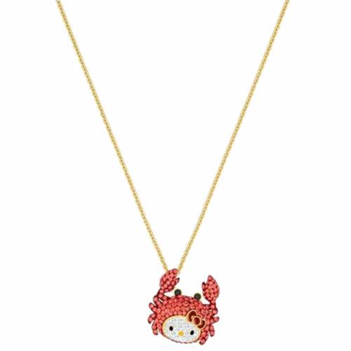 Swarovski Women`s Pendant Necklace Hello Kitty Crab Multi Colored Pave 5453217