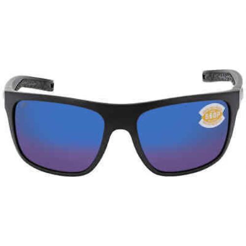 Costa Del Mar Broadbill Blue Mirror Polarized Polycarbonate Men`s Sunglasses Brb - Frame: Black, Lens: Blue