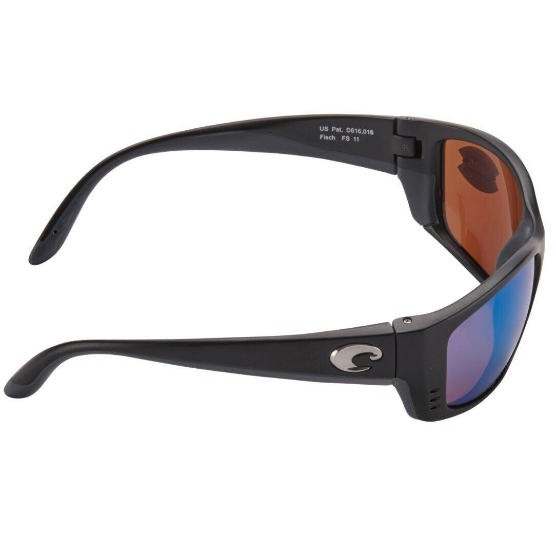 Costa Sunglasses Fisch Black Green Mirror 400G FS 11 GMGLP 