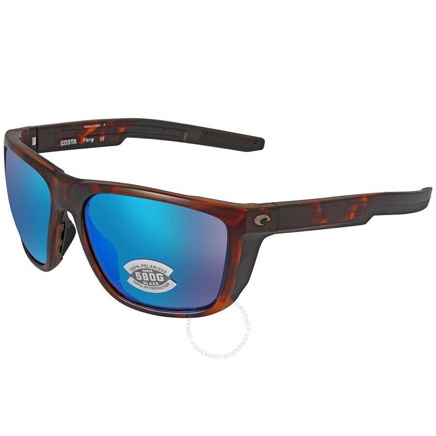 Costa Del Mar Frg 191 Obmglp Ferg Sunglasses Matte Tortoise Blue Mirror 580G Len - Frame: Brown, Lens: Blue
