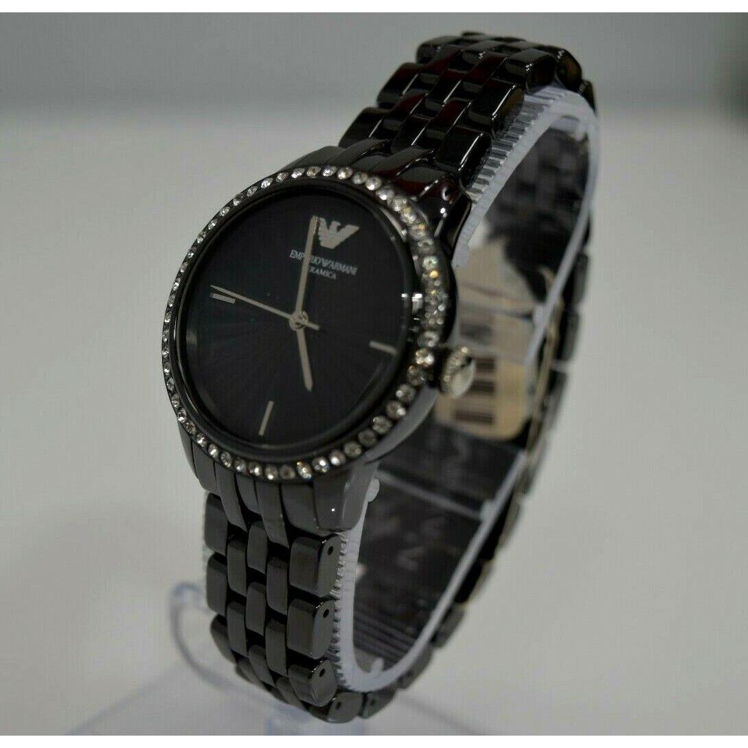 Emporio Armani Women Black Ceramic White Crystals AR1478 Watch - Emporio Armani  watch - 048508170856 | Fash Brands