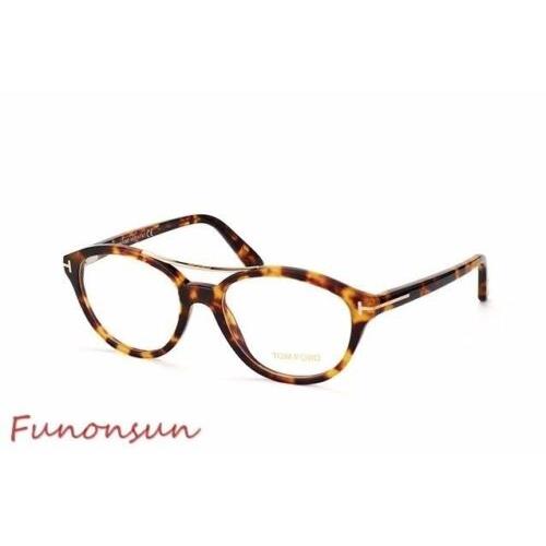 Tom Ford Women`s Eyeglasses FT5412 056 Amber Tortle Havana Gold Plastic Frame - Havana Frame