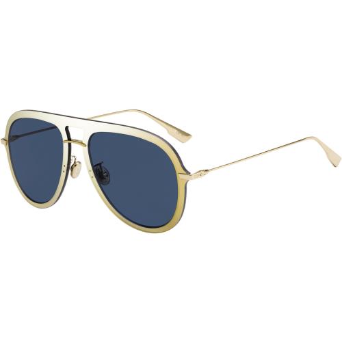 Dior Sunglasses DIORULTIME1 LKS-A9 57mm Gold Blue / Blue Mirror Shaded Gold Lens