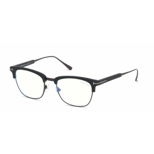 Tom Ford FT 5590-F-B 002 Matte Black Ruthenium/blue Block Eyeglasses