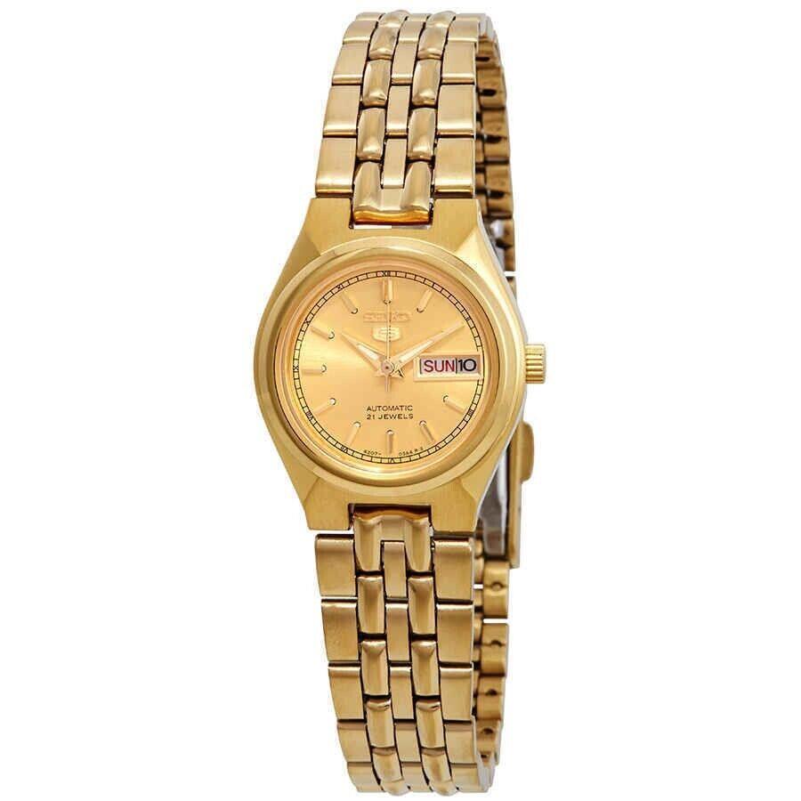 Seiko Series 5 Automatic Gold Dial Ladies Watch SYMA04