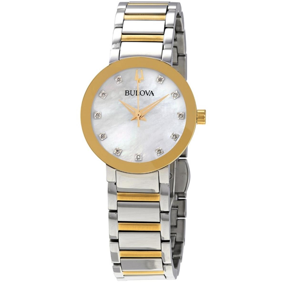 Bulova Mop Dial Two-tone Stainless Steel Quartz Ladies Watch 98P180