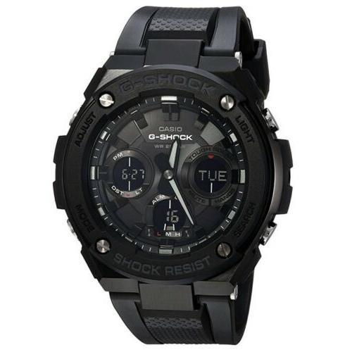 Casio Men`s Watch G-shock Quartz Ana-digi Dial Black Resin Strap GSTS100G-1B